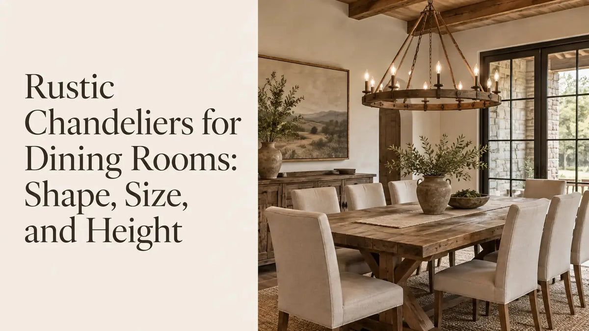 Rustic Chandeliers for Dining Rooms: Shape, Size, and Height