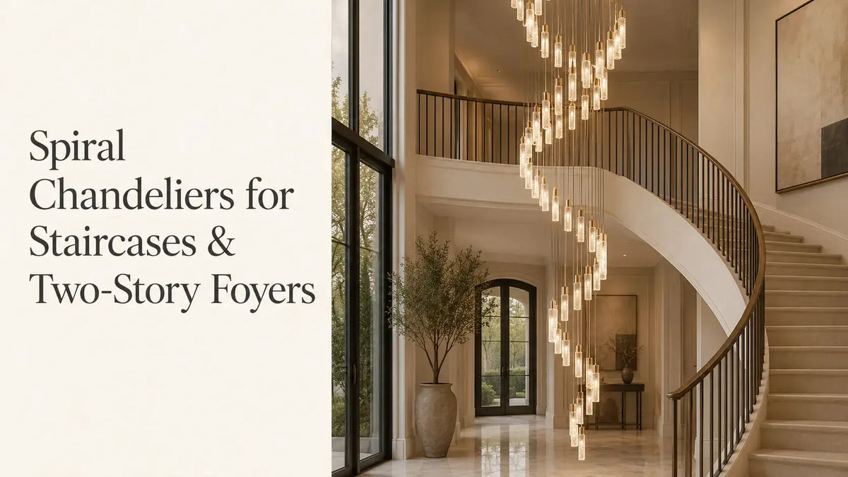 Spiral Chandeliers for Staircases & Two-Story Foyers