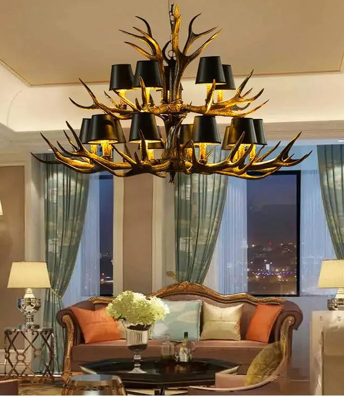 antler chandeliers