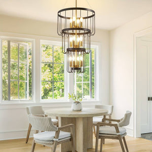 12-Light Farmhouse Staircase Chandelier  Seus Lighting