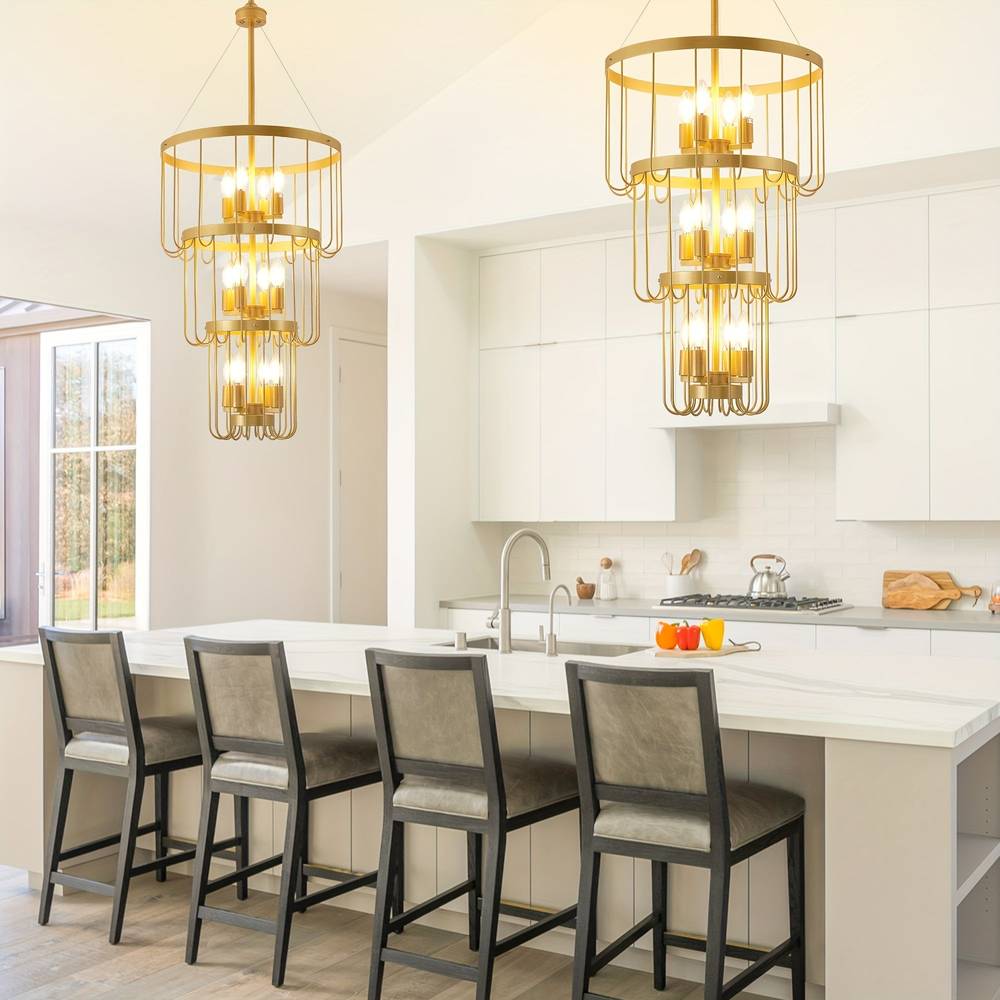 12-Light Farmhouse Staircase Chandelier  Seus Lighting