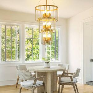 12-Light Farmhouse Staircase Chandelier  Seus Lighting