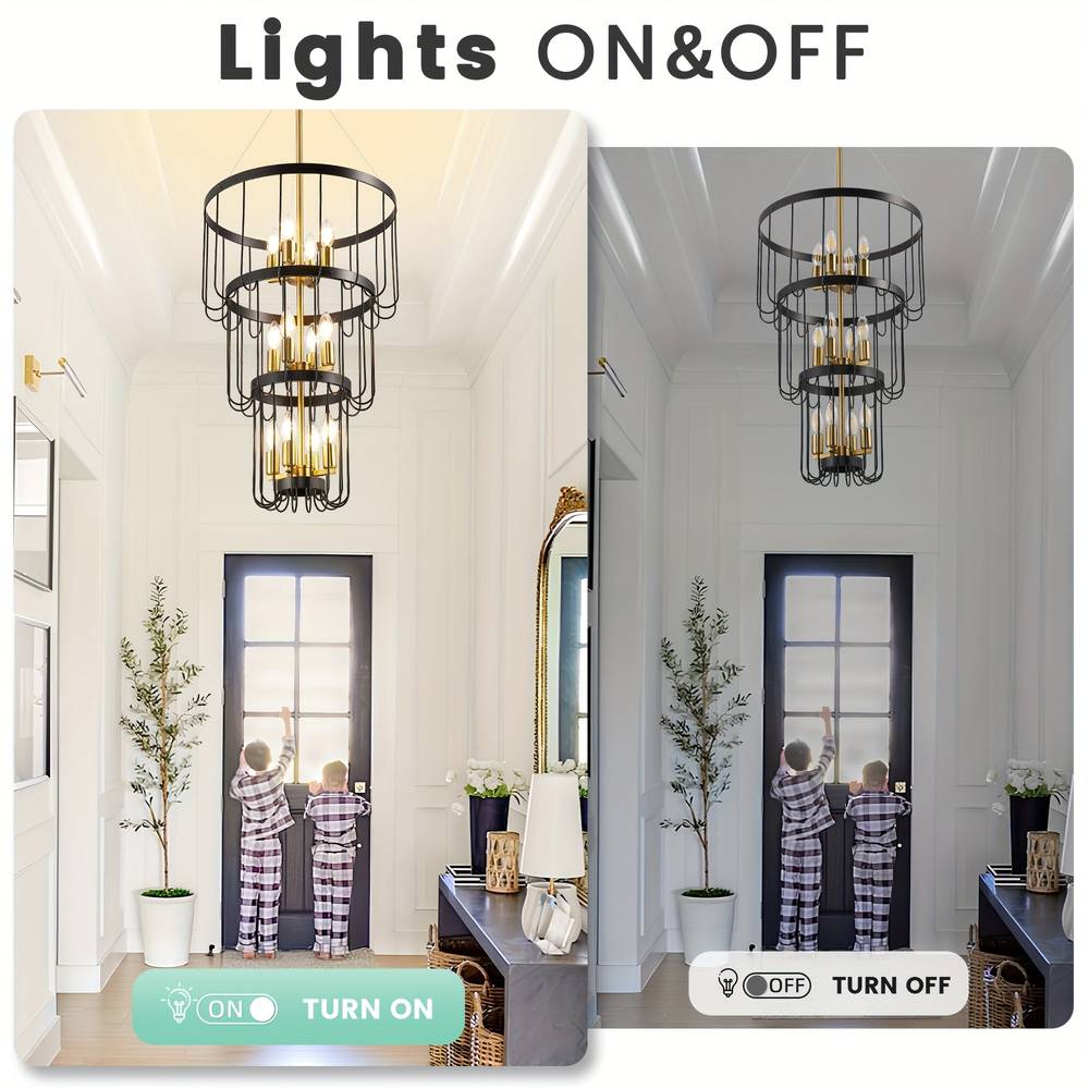 12-Light Farmhouse Staircase Chandelier  Seus Lighting