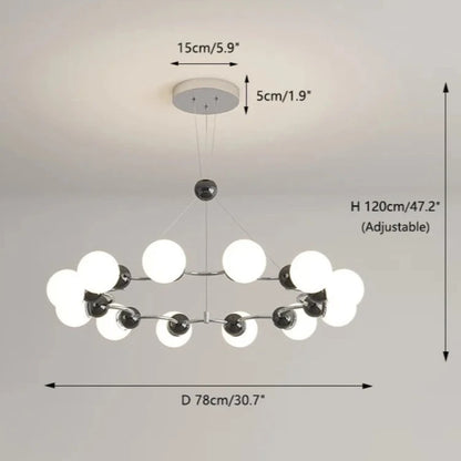 Modern Sputnik Glass Sphere Chandelier - 12/15 Light