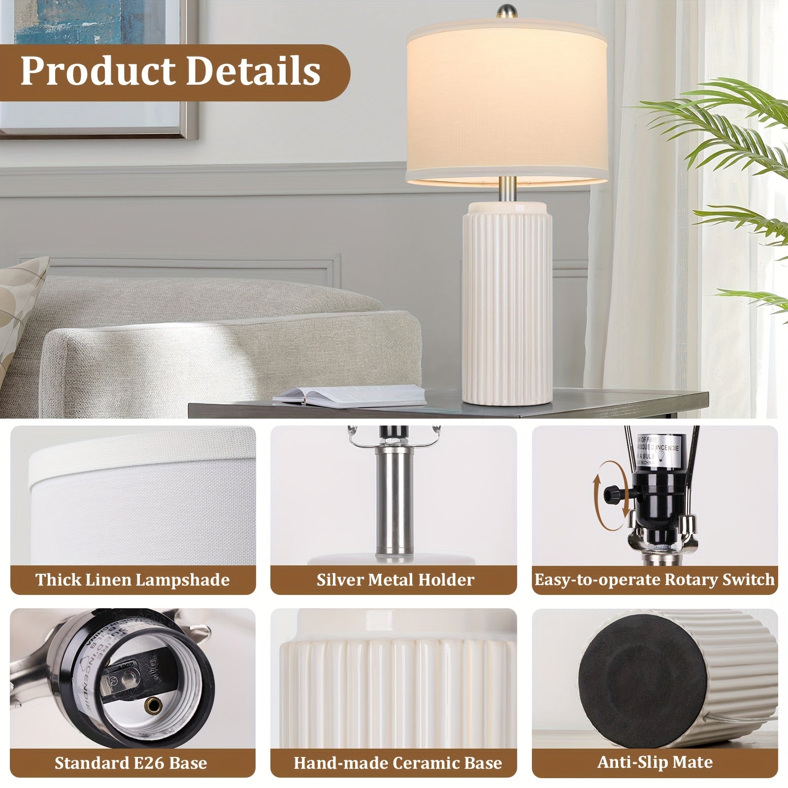 2-Set Yanya Modern Ceramic Table Lamp  Seus Lighting