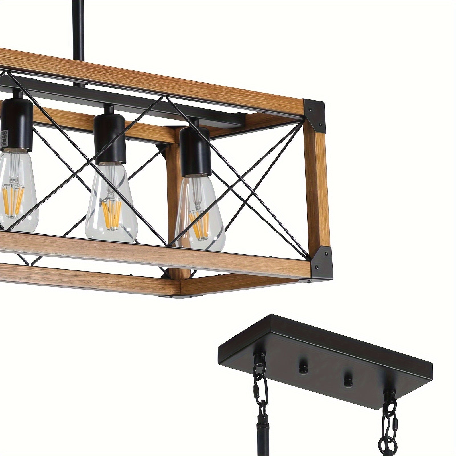 5-Light Farmhouse Rectangular Chandelier  Seus Lighting