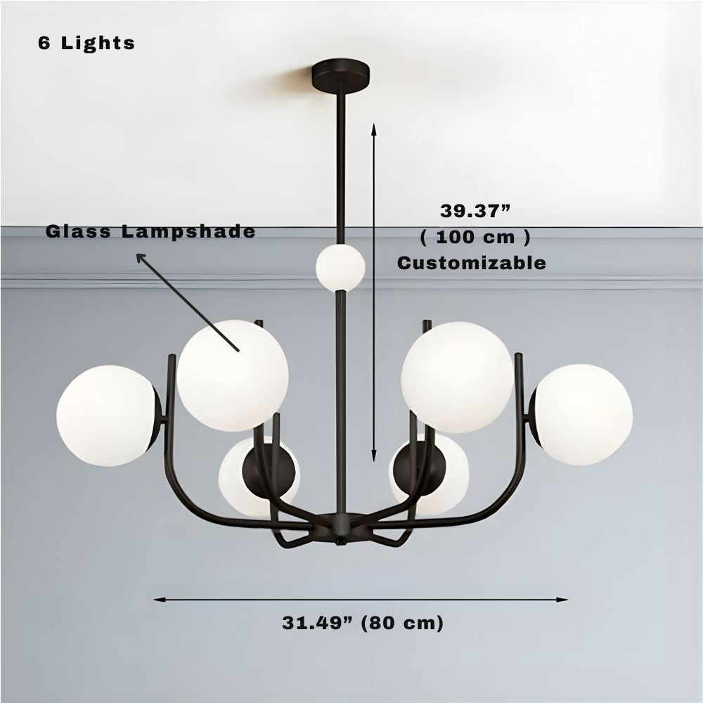 6-8-10 Lights Mid Century Modern Ceiling Light  Seus Lighting