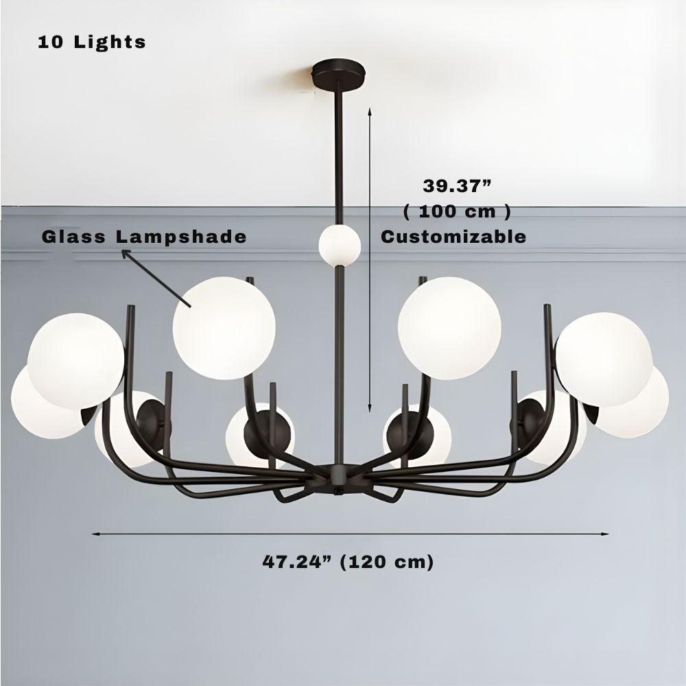 6-8-10 Lights Mid Century Modern Ceiling Light – Seus Lighting