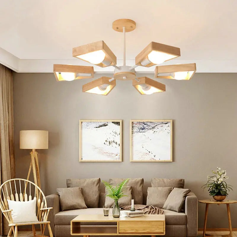 Lámpara de araña lineal moderna Sputnik de 8 luces en color blanco