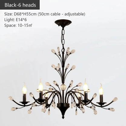 Wrought Iron Chandeliers 6/9 Lights