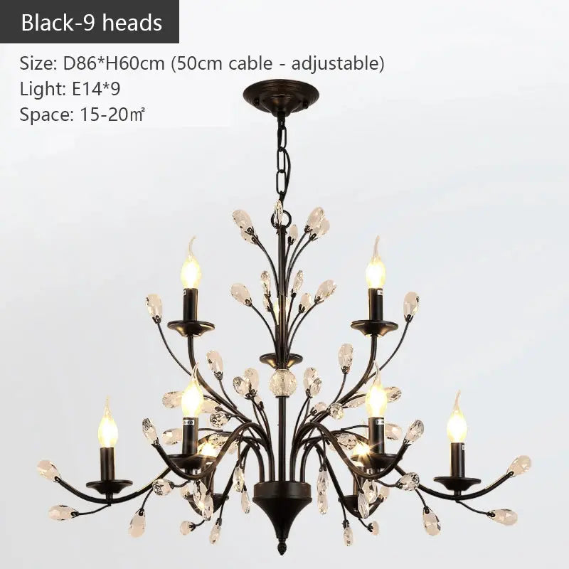 Wrought Iron Chandeliers 6/9 Lights