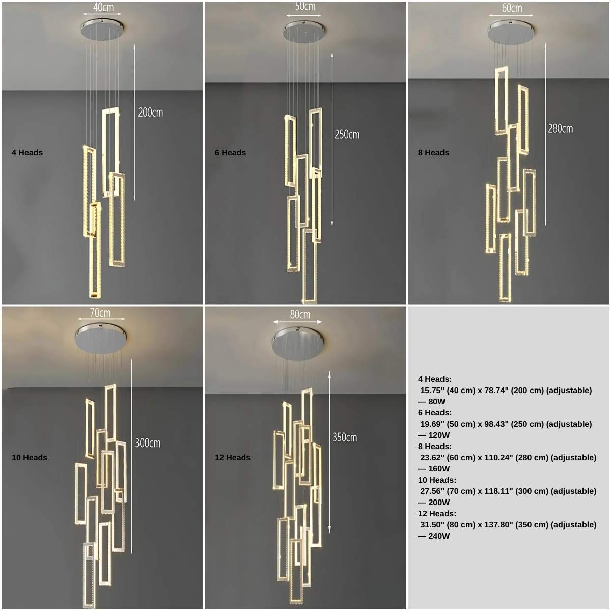 Acai Crystal Multi Pendant Chandelier  Seus Lighting