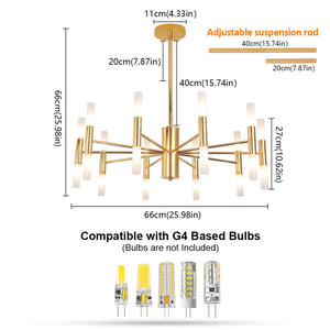 Alissa 20-Light Modern Golden Sputnik Chandelier - Led Chandeliers