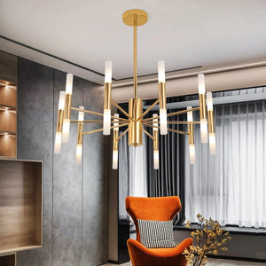 Alissa 20-Light Modern Golden Sputnik Chandelier  Seus Lighting