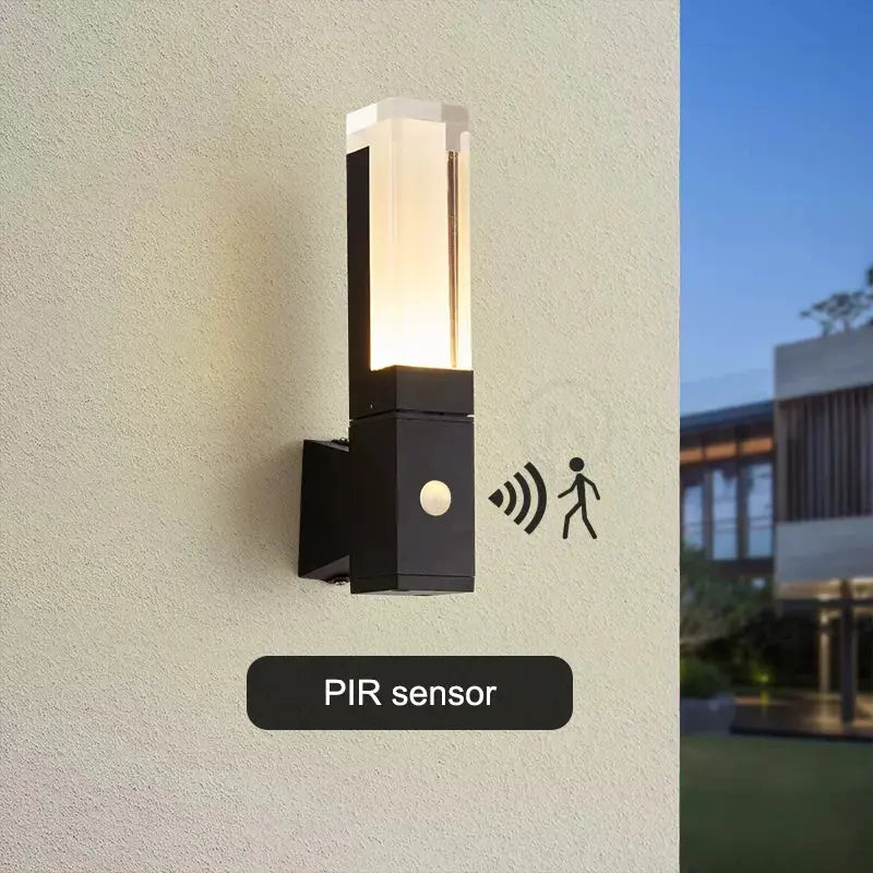 Aluminum Motion Sensor Outdoor Wall Sconce Light White-light-6000K-7W Seus Lighting