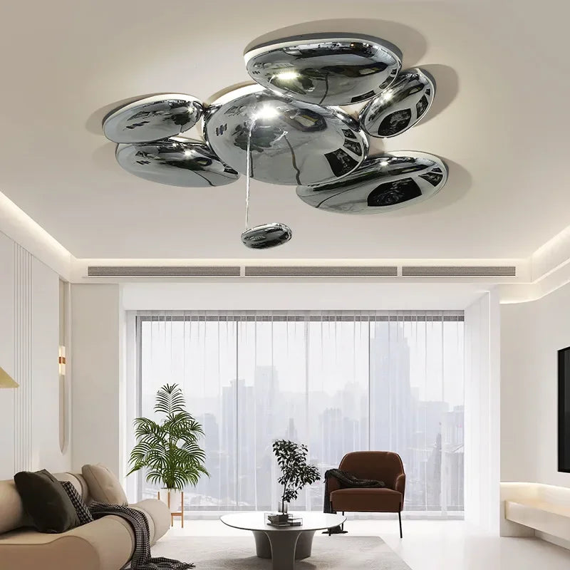 Amaris Modern Silver Flush Mount Chandelier  Seus Lighting