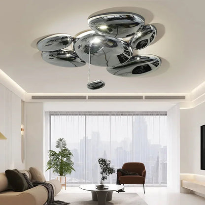 Amaris Modern Silver Flush Mount Chandelier  Seus Lighting