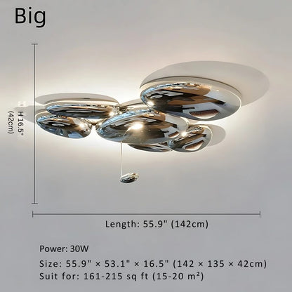 Amaris Modern Silver Flush Mount Chandelier  Seus Lighting