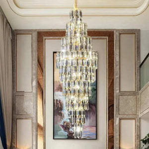 Anita Luxury Crystal Staircase Long Chandelier  Seus Lighting