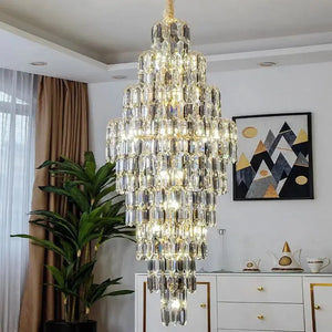 Anita Luxury Crystal Staircase Long Chandelier  Seus Lighting