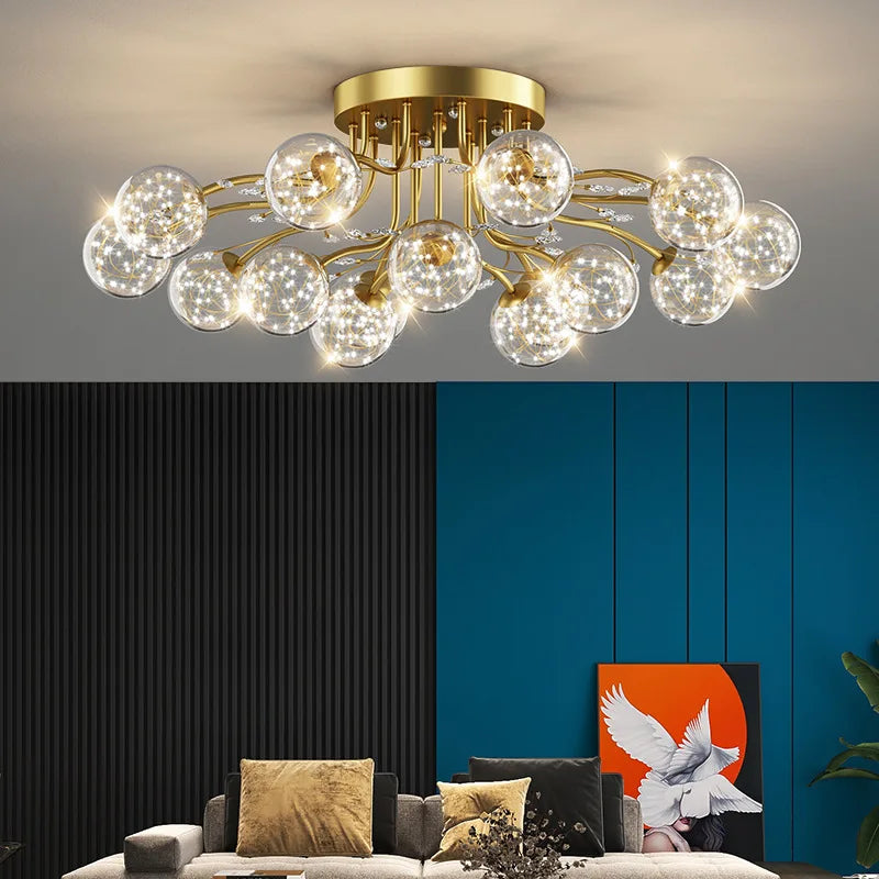 Anya Modern Bubble Glass Flush Mount Light  Seus Lighting