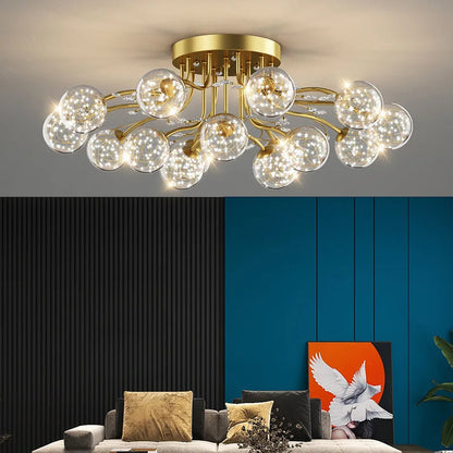 Anya Modern Bubble Glass Flush Mount Light  Seus Lighting