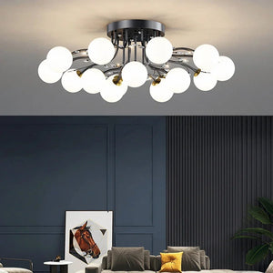 Anya Modern Bubble Glass Flush Mount Light  Seus Lighting