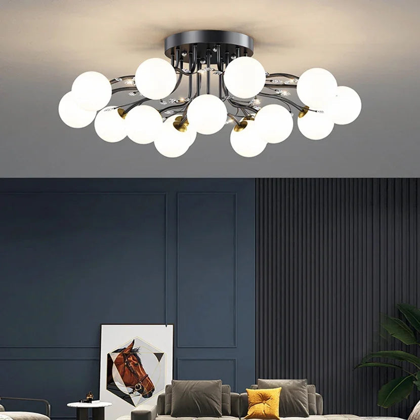 Anya Modern Bubble Glass Flush Mount Light  Seus Lighting