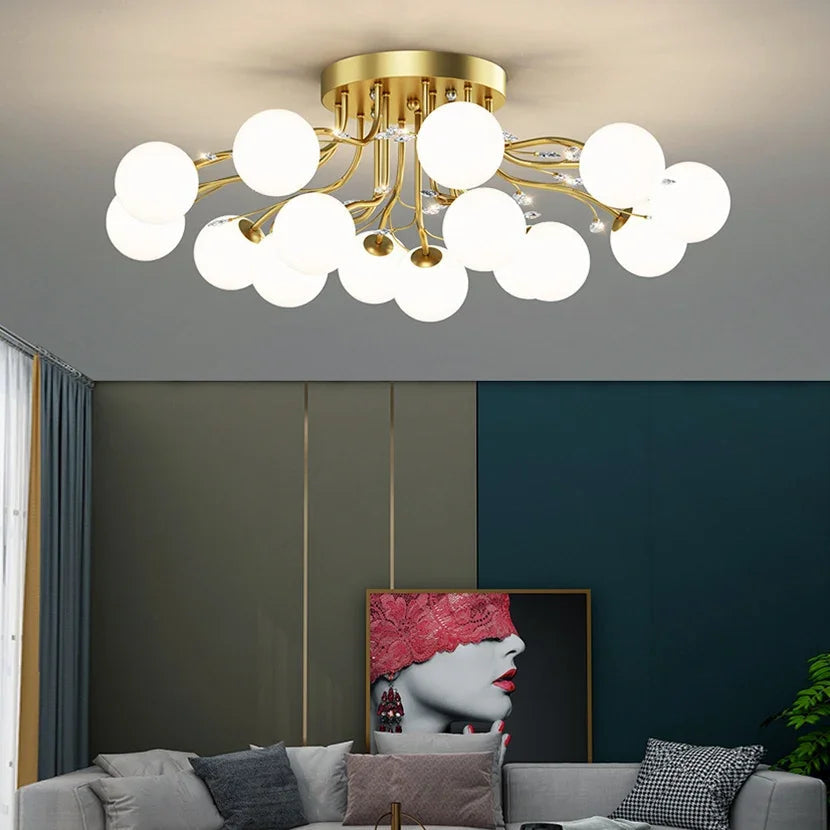 Anya Modern Bubble Glass Flush Mount Light  Seus Lighting
