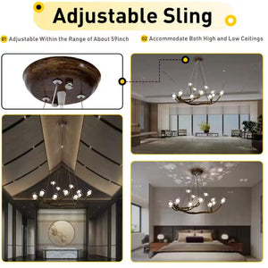 Appa Rustic Tree Branch Chandelier  Seus Lighting