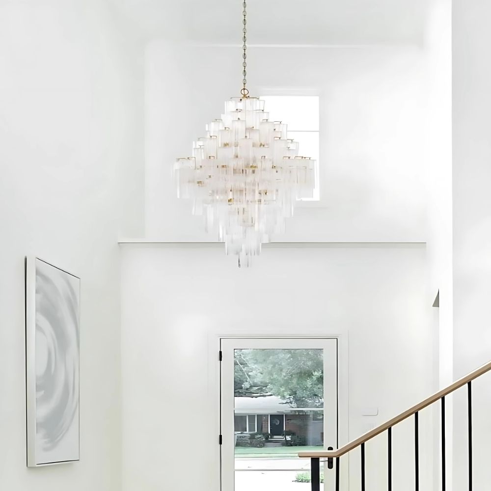 Arcdeco Large Glass Chandelier  Seus Lighting