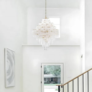 Arcdeco Large Glass Chandelier  Seus Lighting