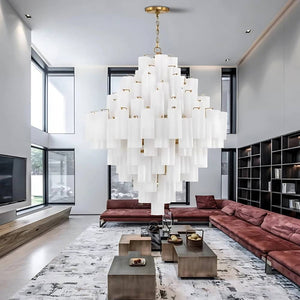 Arcdeco Large Glass Chandelier  Seus Lighting