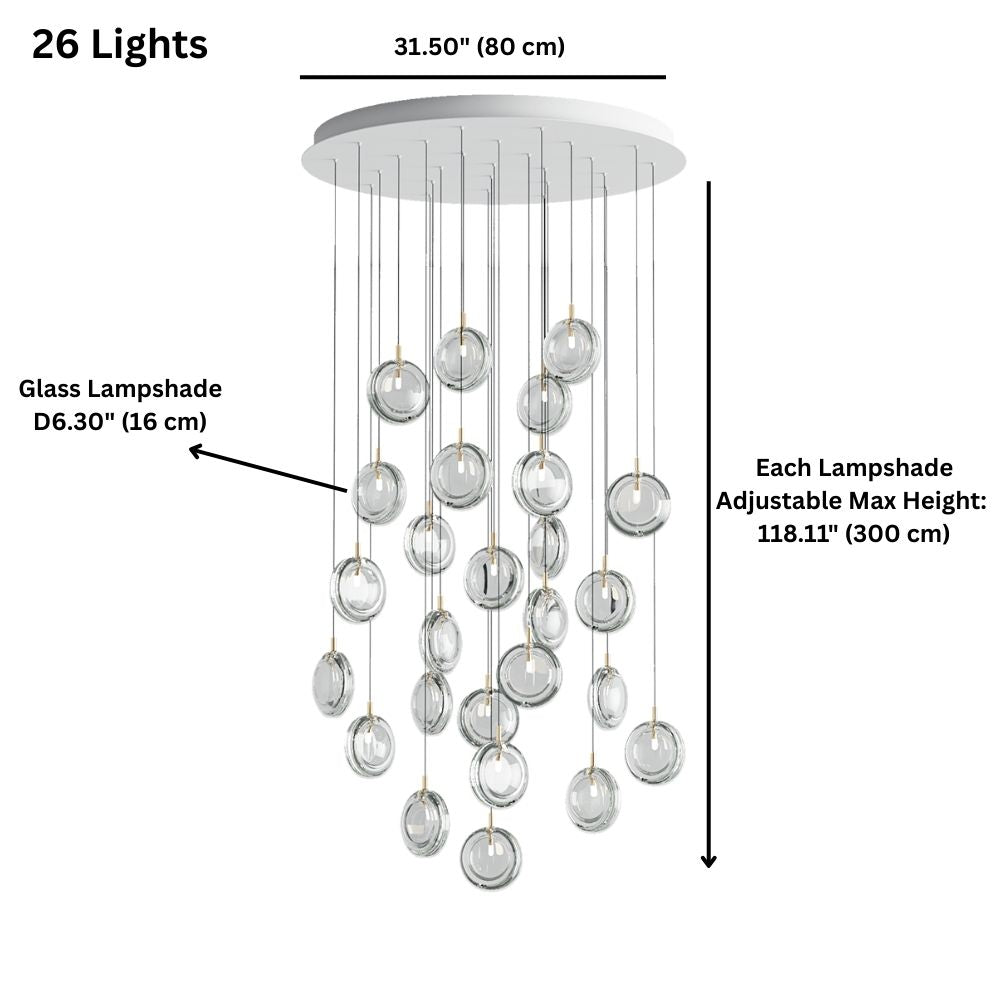 Arcli Contemporary Glass Cluster Chandelier  Seus Lighting
