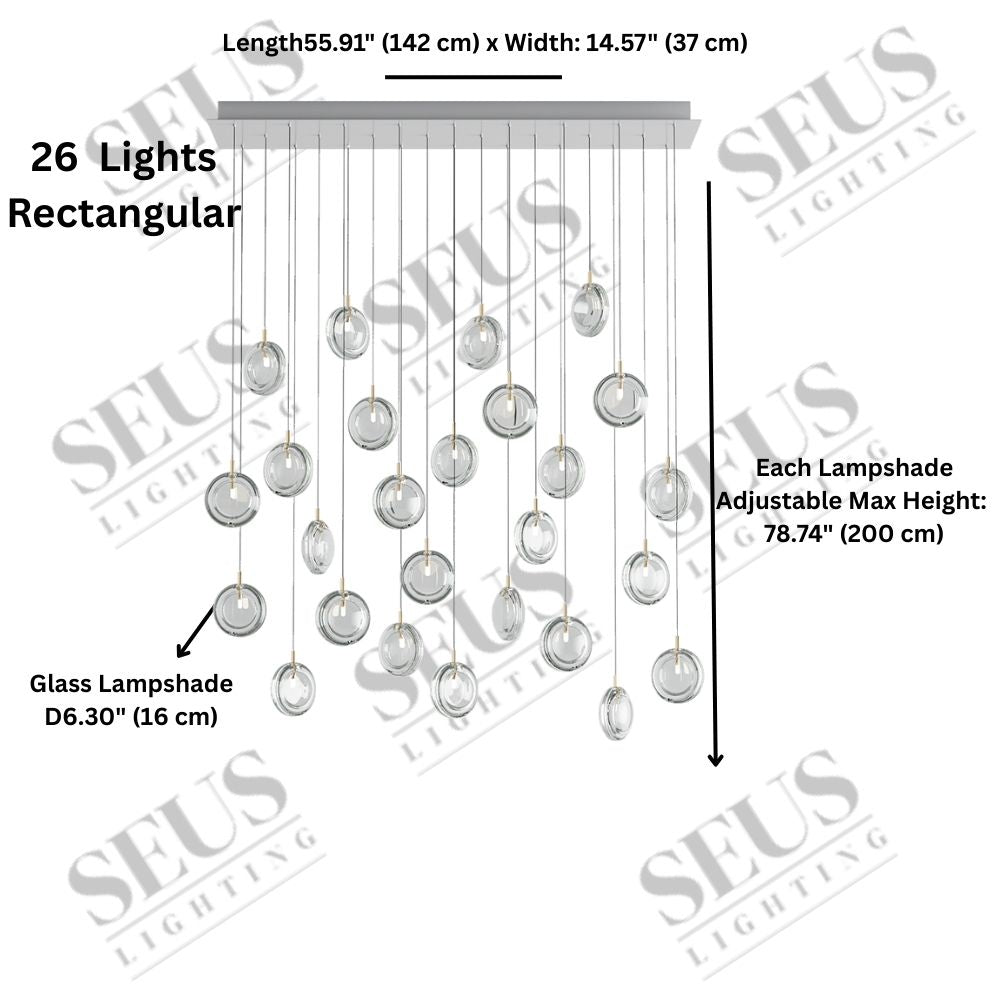 Arcli Contemporary Glass Cluster Chandelier  Seus Lighting