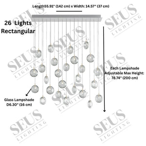Arcli Contemporary Glass Cluster Chandelier  Seus Lighting