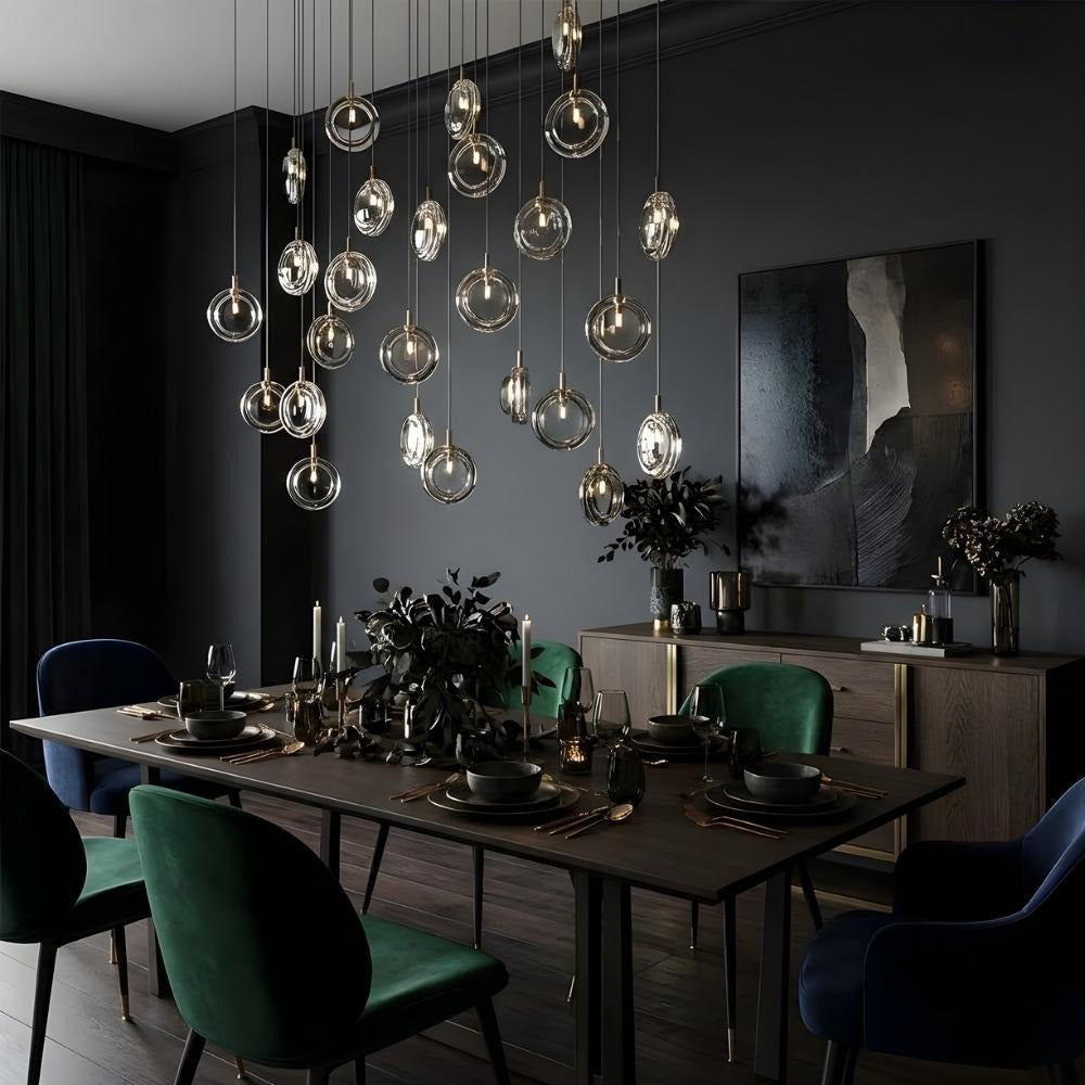 Arcli Contemporary Glass Cluster Chandelier  Seus Lighting