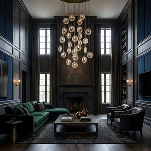 Arcli Contemporary Glass Cluster Chandelier  Seus Lighting