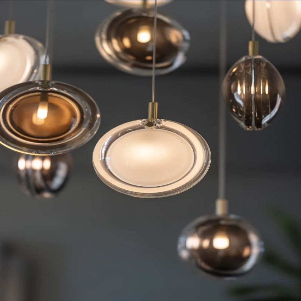 Arcli Contemporary Glass Cluster Chandelier  Seus Lighting