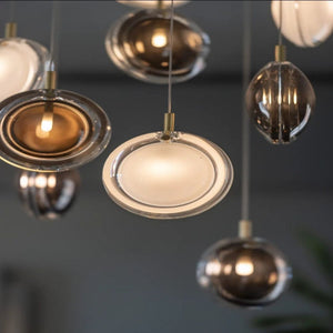 Arcli Contemporary Glass Cluster Chandelier  Seus Lighting