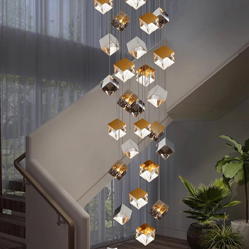 Aren Cube Large Pendant Light For High Ceilings  Seus Lighting