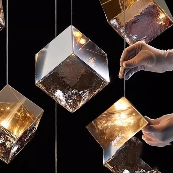 Aren Cube Large Pendant Light For High Ceilings  Seus Lighting