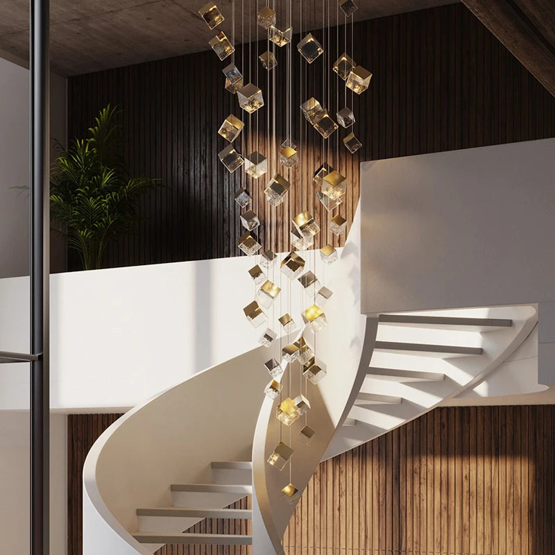 Aren Cube Large Pendant Light For High Ceilings  Seus Lighting