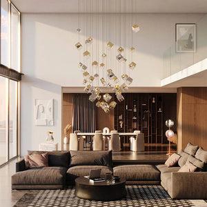 Aren Cube Large Pendant Light For High Ceilings  Seus Lighting