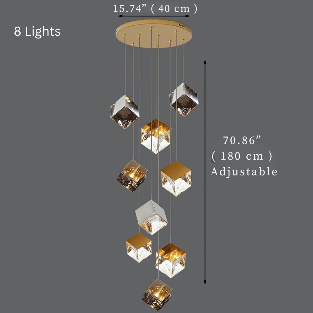 Aren Cube Large Pendant Light For High Ceilings  Seus Lighting