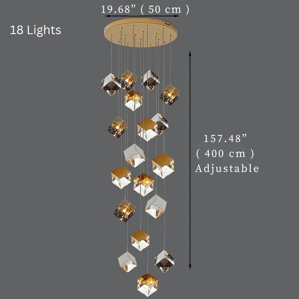 Aren Cube Large Pendant Light For High Ceilings  Seus Lighting