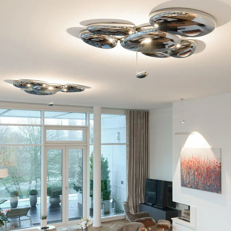 Amaris Modern Silver Flush Mount Chandelier  Seus Lighting