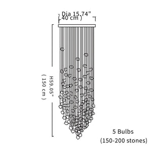 Art Stone Crystal Chandelier For Entryway with High Ceiling  Seus Lighting