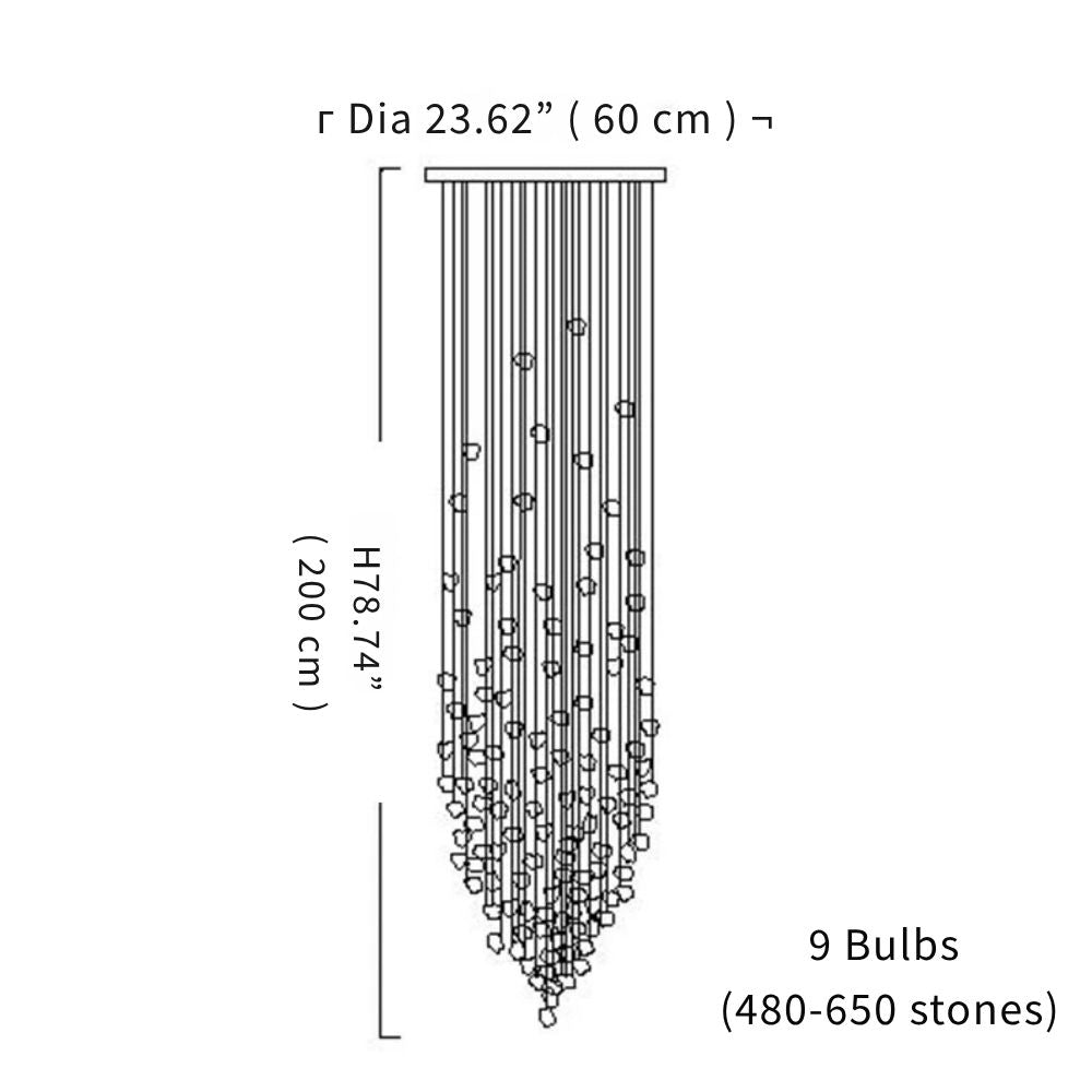 Art Stone Crystal Chandelier For Entryway with High Ceiling  Seus Lighting