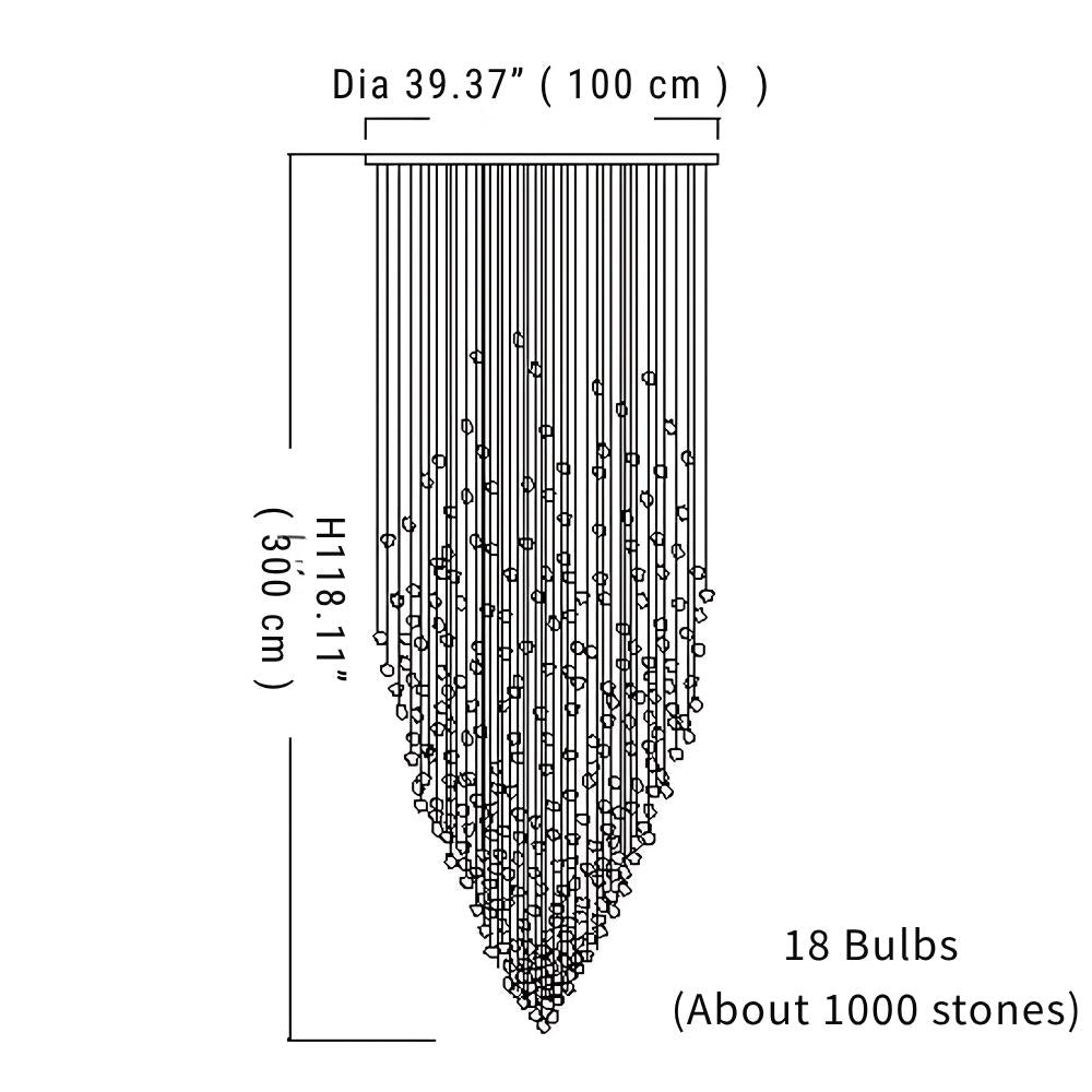 Art Stone Crystal Chandelier For Entryway with High Ceiling  Seus Lighting